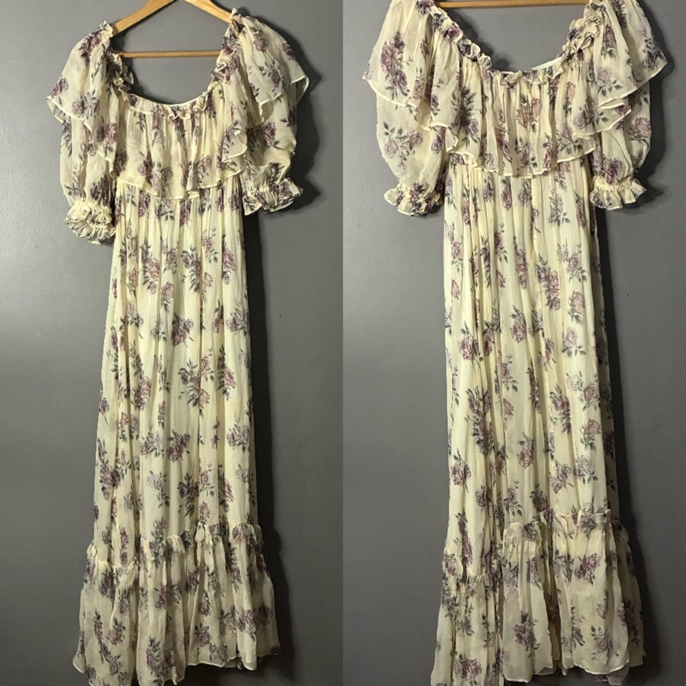 LOVESHACKFANCY Tara dress in Dream cottagecore coquette whimsy silk P/XS 2 - Picture 3 of 12